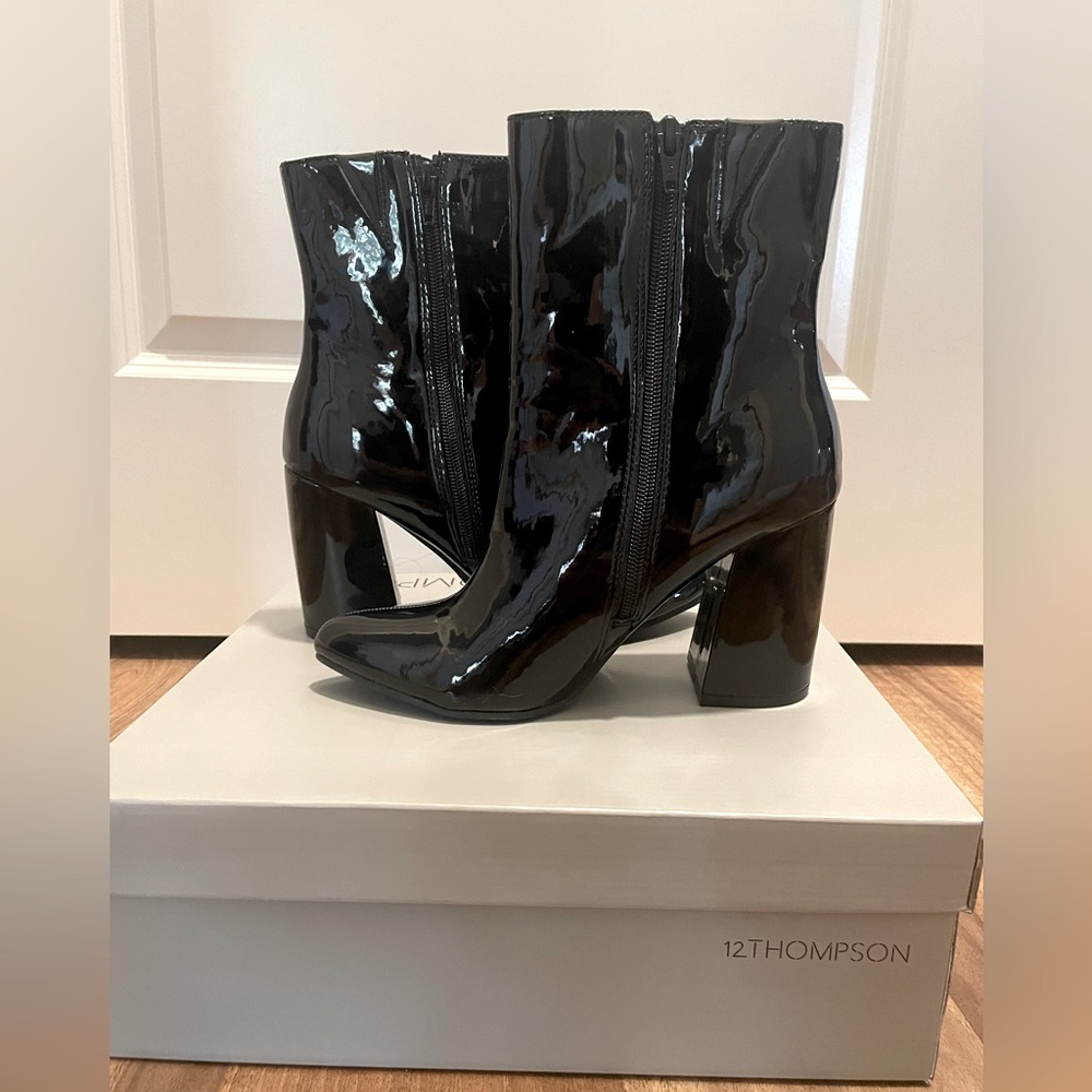 12 Thompson Patent Leather Booties